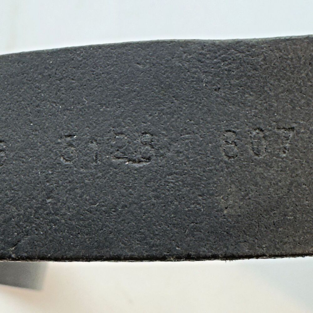 Hugo Boss Black Cow Leather Belt Men's 38 Engraved HB Silver Tone Buckle 5128 - Picture 12 of 14